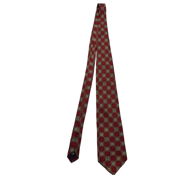 Claybrooke Other - CLAYBROOKE‎ Men's  100% Silk Tie Burgandy and Gold 3.75"W X 56.5"L